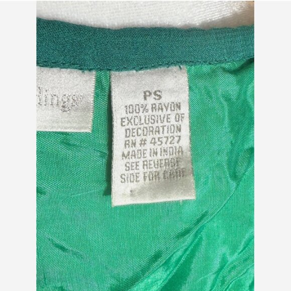 Soft Surroundings Green Beaded Maxi Skirt PS Petite Boho Fully Lined - Picture 9 of 9